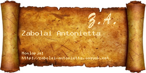 Zabolai Antonietta névjegykártya